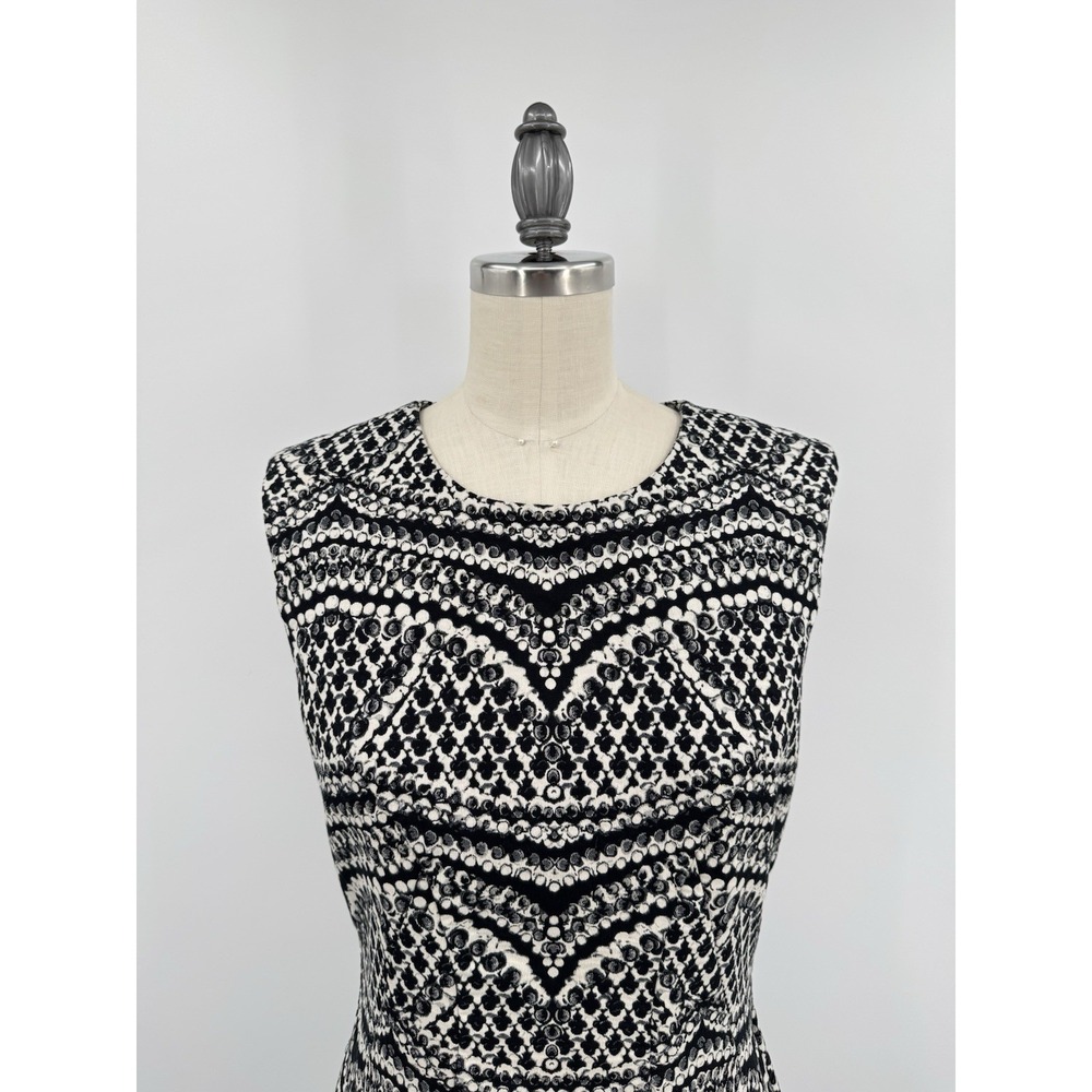 Diane von Furstenberg Pentra Sheath Dress Black White Size 8 Cocktail - Picture 4 of 10